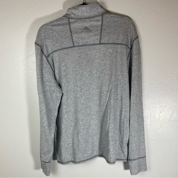 Tommy Bahama UPF 30 Pima Cotton Quarter Zip Silver Gray Long Sleeve Men’s Medium - Picture 2 of 12
